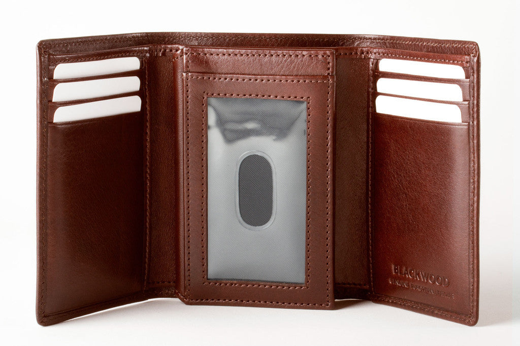 BLACKWOOD TRIFOLD WALLET WITH FLIP CARD CASE