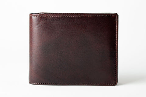 Men's Real Leather Credit Card Case 2 Slots 2 Slip Pockets 1 Bill